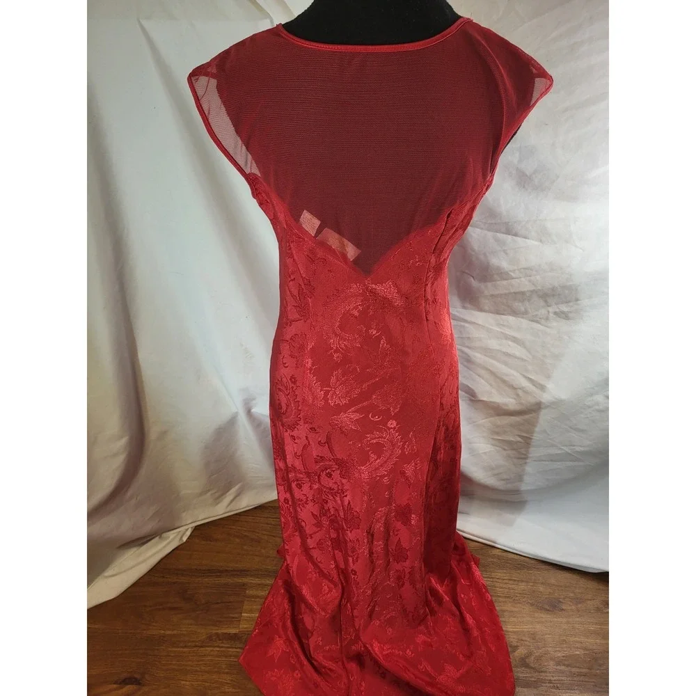 Vtg Victorias Secret Slip Nightgown Maxi  Gold Label Babydoll Red Old Money M